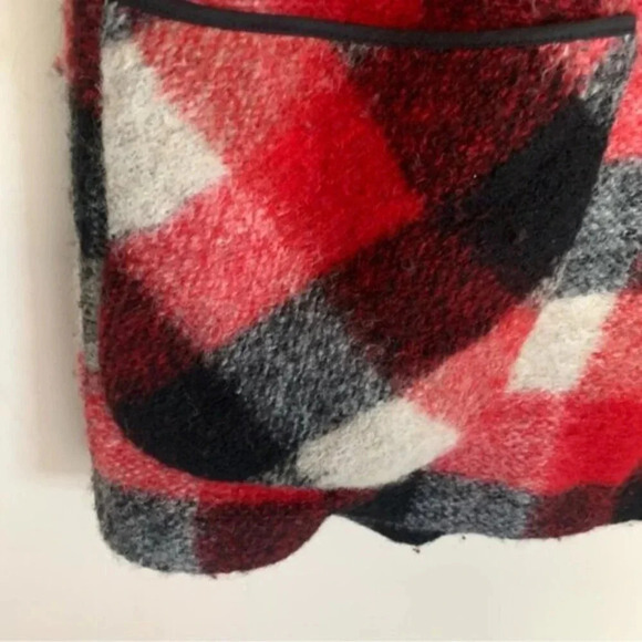 Aritzia Wilfred Free Off Duty Jacket Red Black Wool Blend  L - Picture 8 of 15